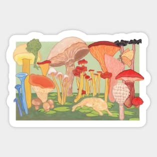 Mushroom Pond Painting Sticker